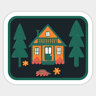 Cosy Cabin (Pine & Midnight) Sticker